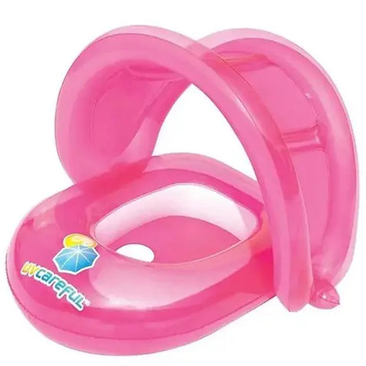Baby Pink Pool Float - Toddler Swim Ring (1-2 Years) - UV-Safe & Parental Control Handle - Habitt