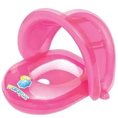 Baby Pink Pool Float - Toddler Swim Ring (1-2 Years) - UV-Safe & Parental Control Handle - Habitt