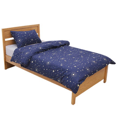 Navy Sparkles Single Quilt Cover 60x90" – 100% Cotton Bedding Set - Habitt