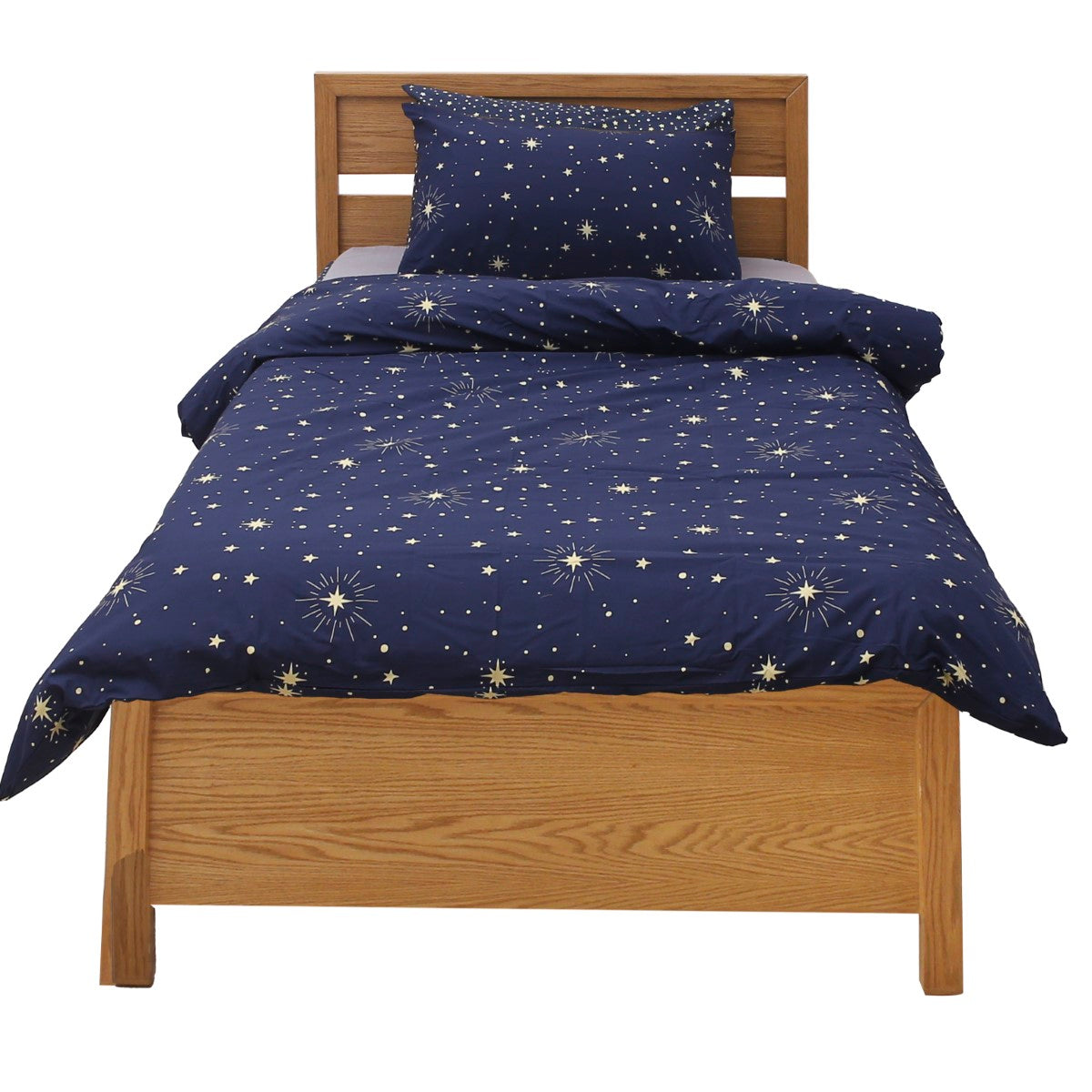 Navy Sparkles Single Quilt Cover 60x90" – 100% Cotton Bedding Set - Habitt