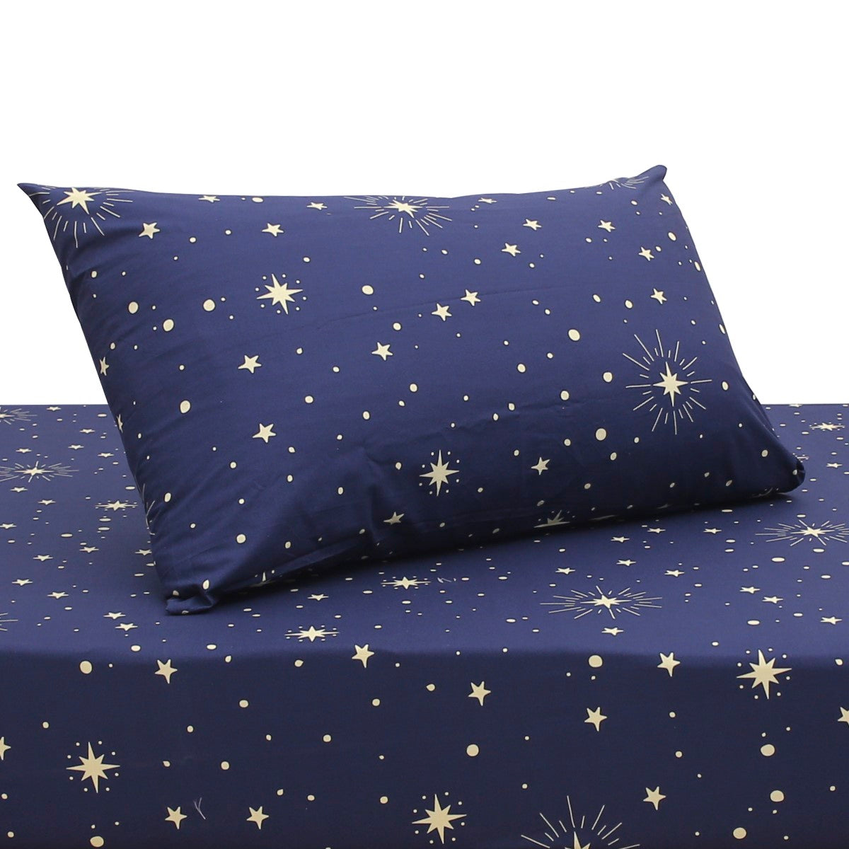 Navy Sparkles Single Quilt Cover 60x90" – 100% Cotton Bedding Set - Habitt