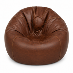 Puffy Leather Bean Bag – Black, Brown & Red | Premium Faux Leather Lounge Chair