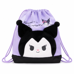 Kids Plush Drawstring Bag (Kuromi Design)