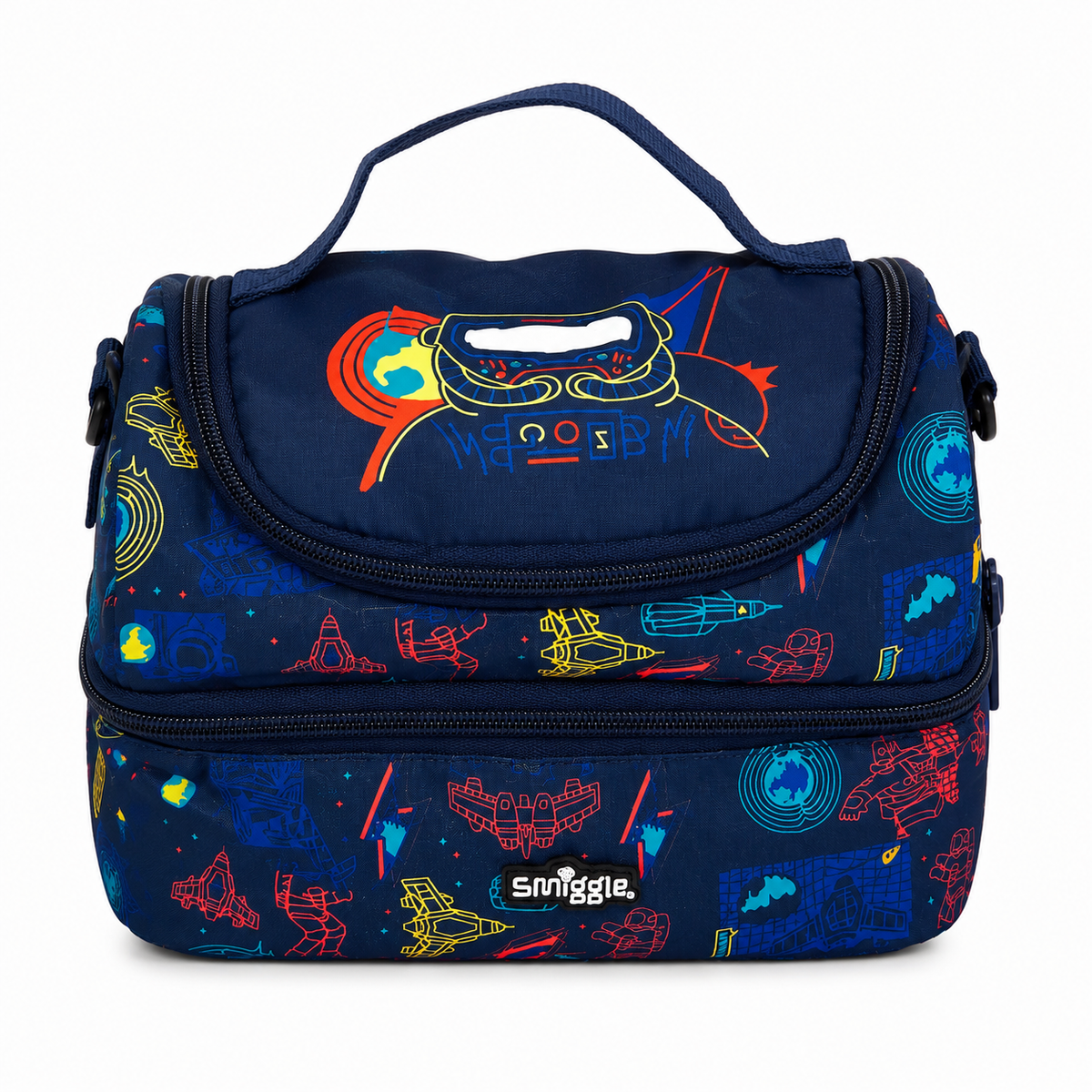 Kids Space & Astronaut Printed Lunch Bag – Navy Blue
