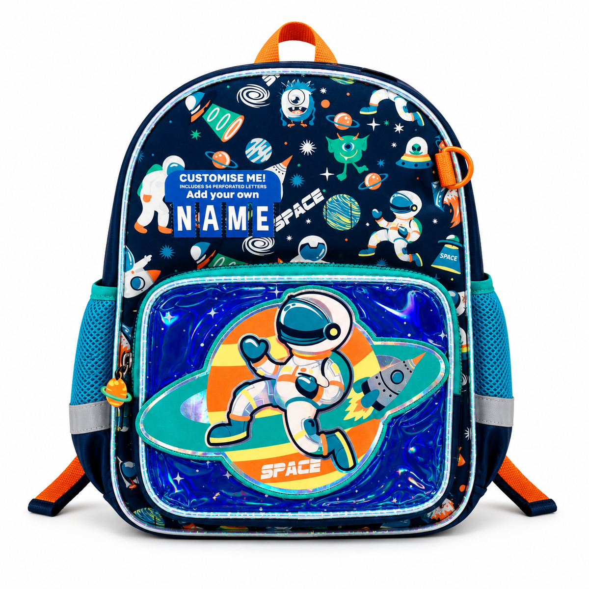 Personalized Astronaut Space Kids School Backpack – Blue