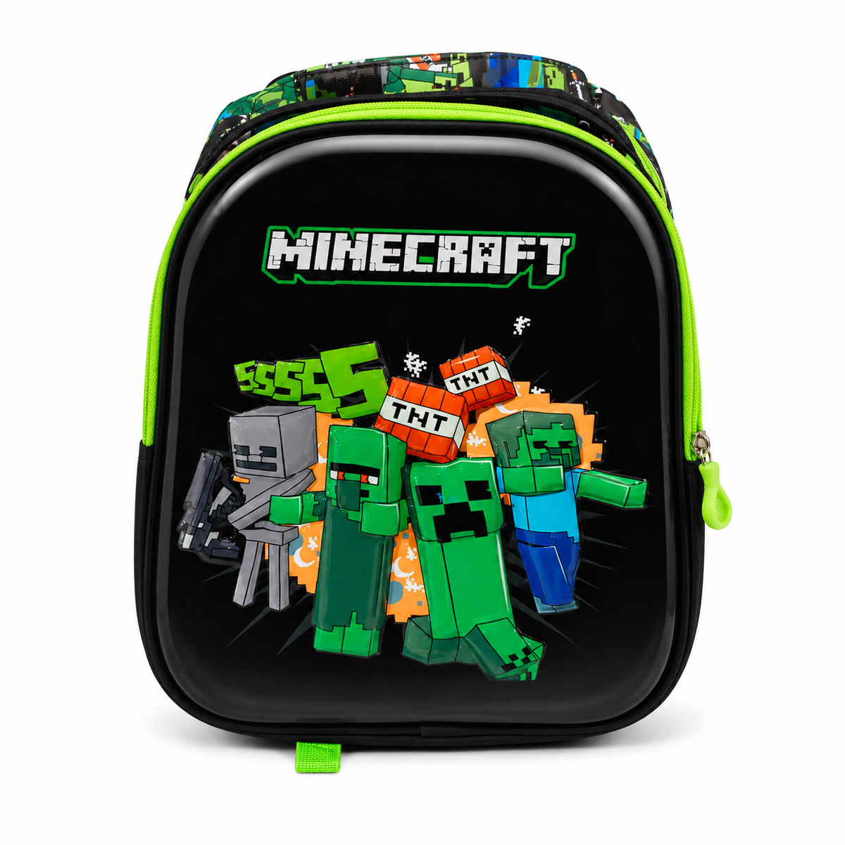 Minecraft 13-Inch Kids School Backpack – Black & Green