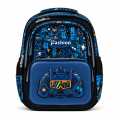 Kids Robot Tech School Backpack – Blue Boys Bag