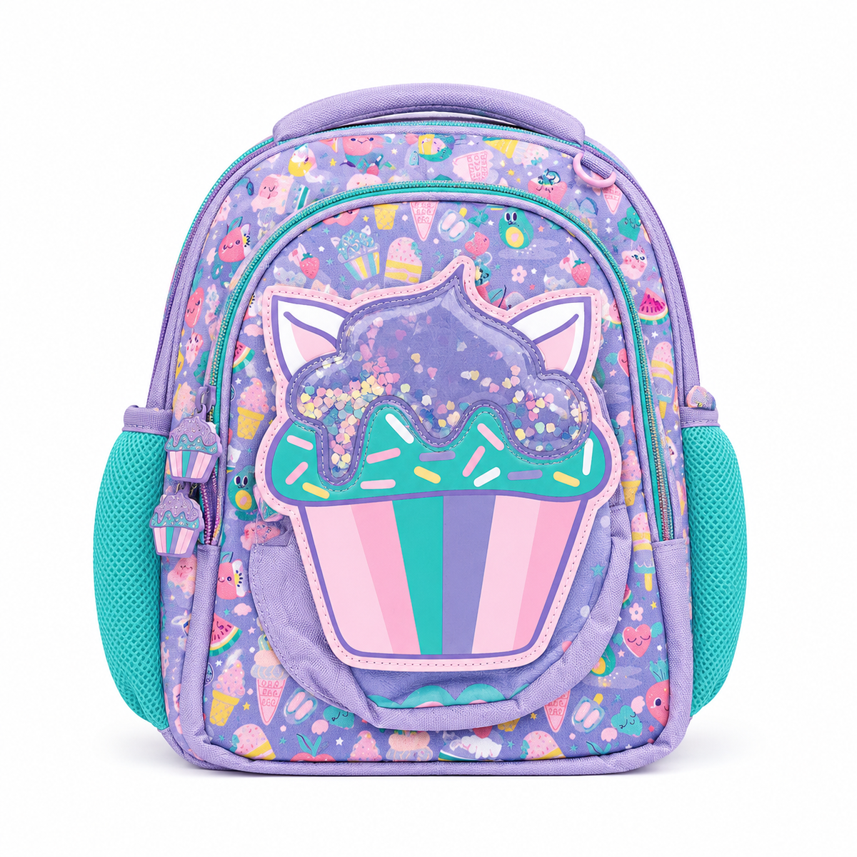 Kids Cupcake Cat School Backpack – Purple Girls Bag