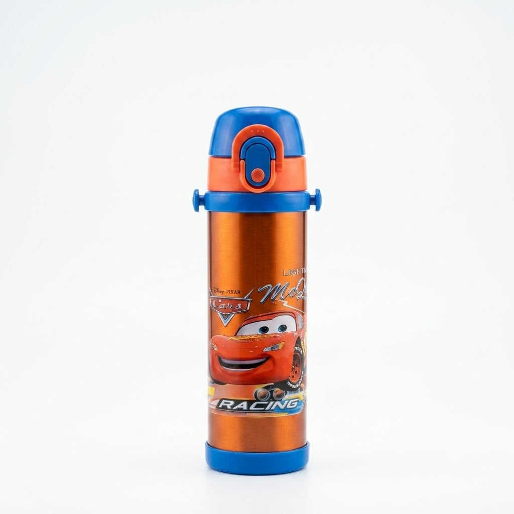 Lightning McQueen Cars Racing Kids Water Bottle – Orange & Blue