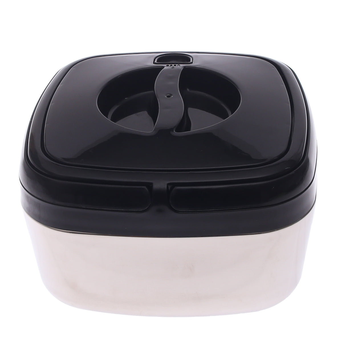 Compact Square Stainless Steel Hot Pot – Small Size Insulated Food Warmer with Black Lid | Modern Casserole Dish for Home & Kitchen - Habitt