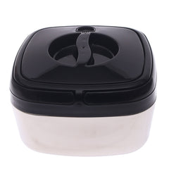 Compact Square Stainless Steel Hot Pot – Small Size Insulated Food Warmer with Black Lid | Modern Casserole Dish for Home & Kitchen - Habitt