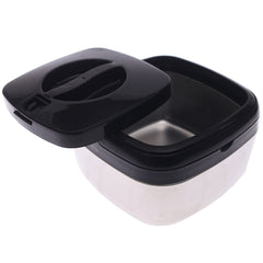 Compact Square Stainless Steel Hot Pot – Small Size Insulated Food Warmer with Black Lid | Modern Casserole Dish for Home & Kitchen - Habitt