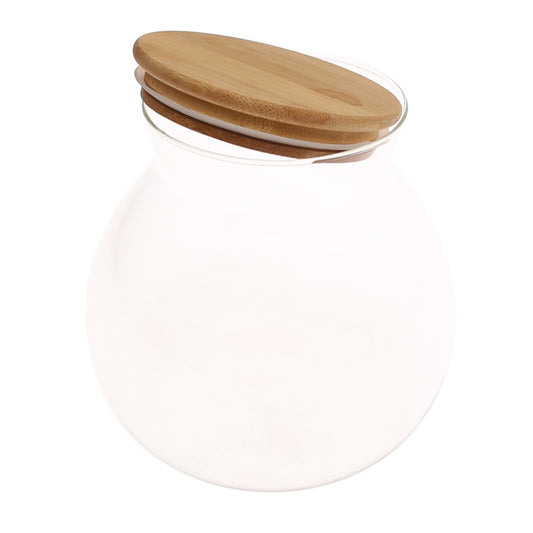 1000 ml Landscape Glass Jar with Bamboo Lid – Airtight Storage Container - Habitt