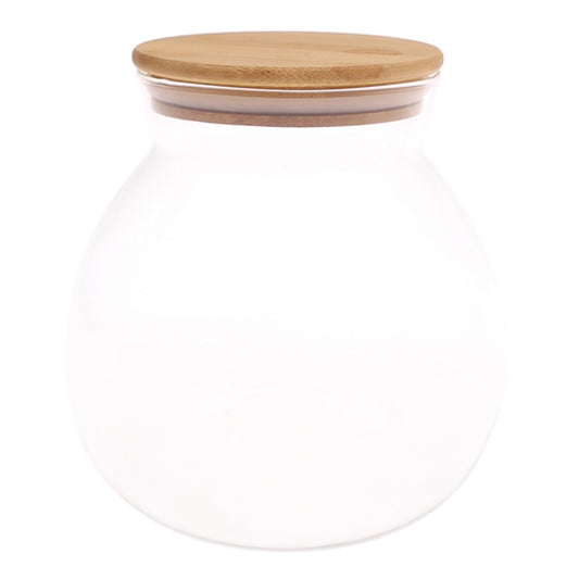 1800 ml Landscape Glass Jar with Bamboo Lid – Large Airtight Storage Container - Habitt