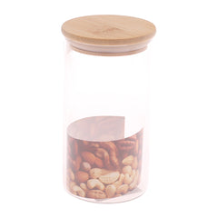 Round Glass Jar 320ml – GPG10-320/L3 with Airtight Bamboo Lid - Habitt