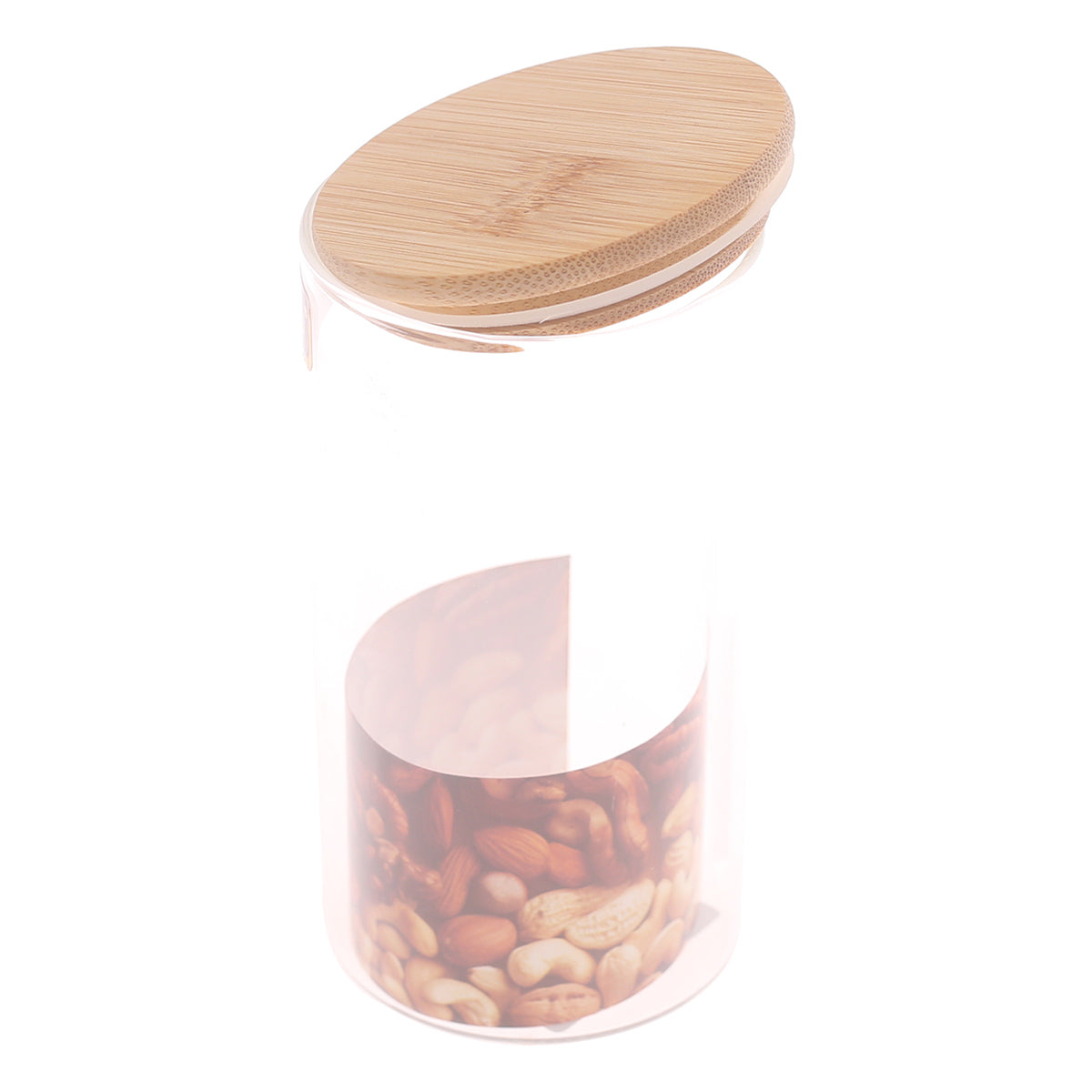 Round Glass Jar 320ml – GPG10-320/L3 with Airtight Bamboo Lid - Habitt