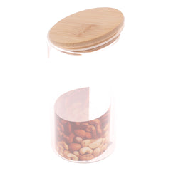 Round Glass Jar 320ml – GPG10-320/L3 with Airtight Bamboo Lid - Habitt