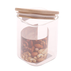 Square Glass Jar 230ml – GPG16-230/L3 with Bamboo Lid - Habitt
