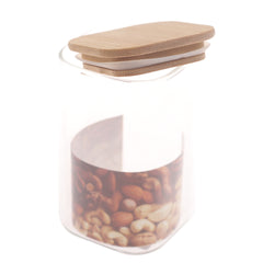 Square Glass Jar 280ml – GPG16-280/L3 with Bamboo Lid - Habitt