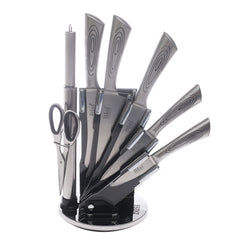 Bass Stainless Steel Knife Set with Stand – 8 Pcs Kitchen Essentials - Habitt