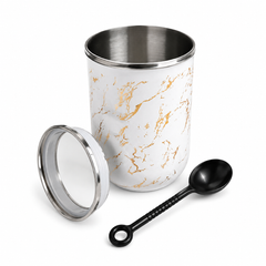 Coffee Mug Temperature Resistant Stainless Steel Marble Design Mug