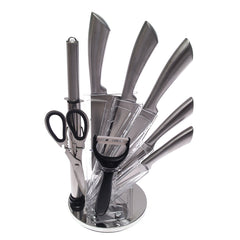 7-in-1 Stainless Steel Knife Set with Revolving Stand - Habitt