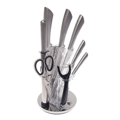 7-in-1 Stainless Steel Knife Set with Revolving Stand - Habitt