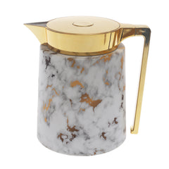 Royalford Marbo Arabic Vacuum Flask 1.0L – White & Gold - Habitt