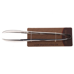 Stainless Steel Serrated Kitchen Tongs – Silver Grip & Serve Tool - Habitt