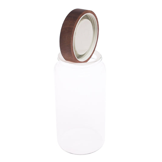 Large Glass Storage Jar with Wooden Lid – GPG10200 - Habitt