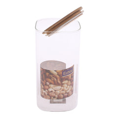 Large Square Glass Storage Jar with Wooden Lid – 1580 ml (GPG16-1580) - Habitt