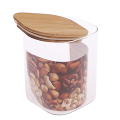 950 ml Square Glass Jar with Bamboo Lid - Habitt