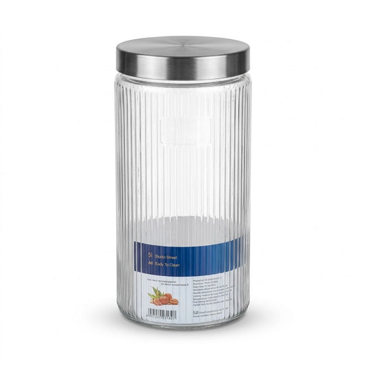 Jar 1.85 L With Lid 1Pc | Glass Storage Jar for Kitchen