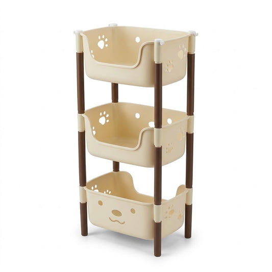 Multi Functional Storage Trolley With Wheel | 3 Tier Organizer Rack