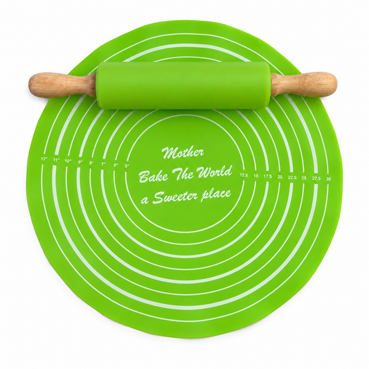 Dough Mat & Pin FY-01 Assorted | Silicone Baking Mat with Rolling Pin