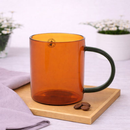 Brown Transparent Glass Mug – Heat Resistant Coffee & Tea Cup - Habitt