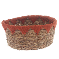 Storage Basket – Medium Rust Handwoven Natural Fiber Basket (11 x 5 Inch) - Habitt