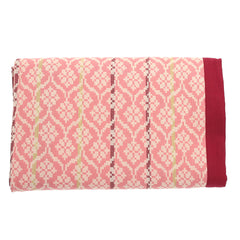 Gul Motif Bed Cover – 94x102 Inches | Traditional Pattern in Soft Pink & Maroon - Habitt