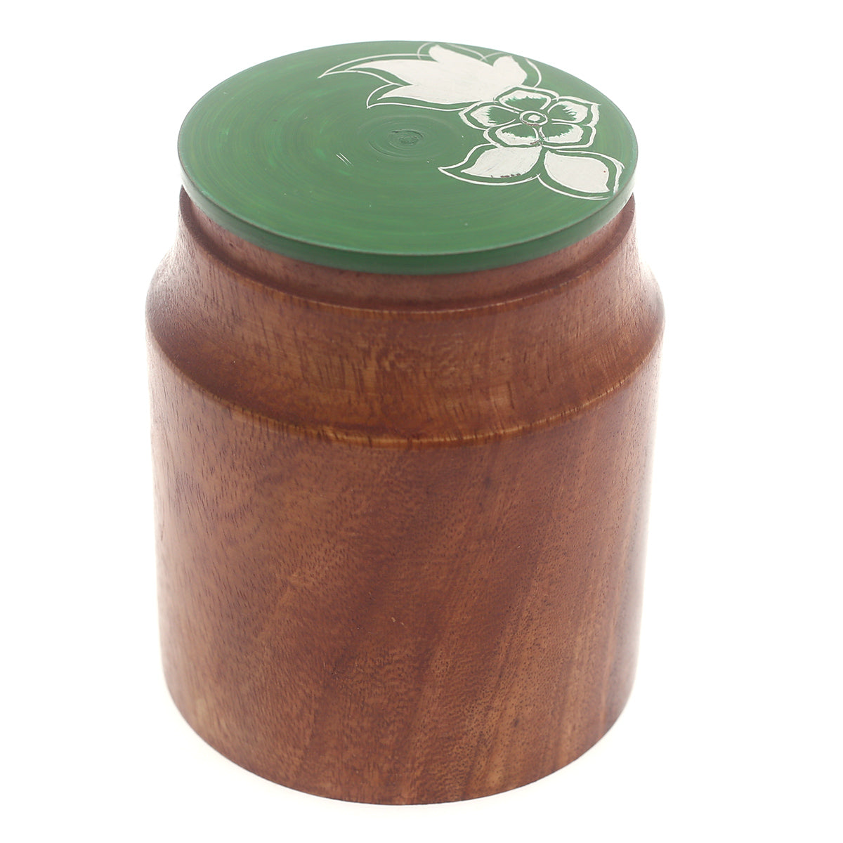 Wooden Decorative Jar – Green | Stylish Home Accent Piece - Habitt