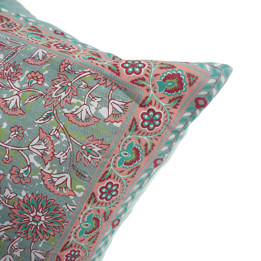 Mehr Floral Cotton Cushion Cover – 20x20 Inch Decorative Square Throw Pillow Case - Habitt