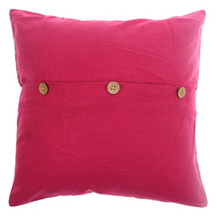Mughal Bloom Cotton Cushion Cover – 18x18 Inch Red Floral Decorative Throw Pillow Case - Habitt