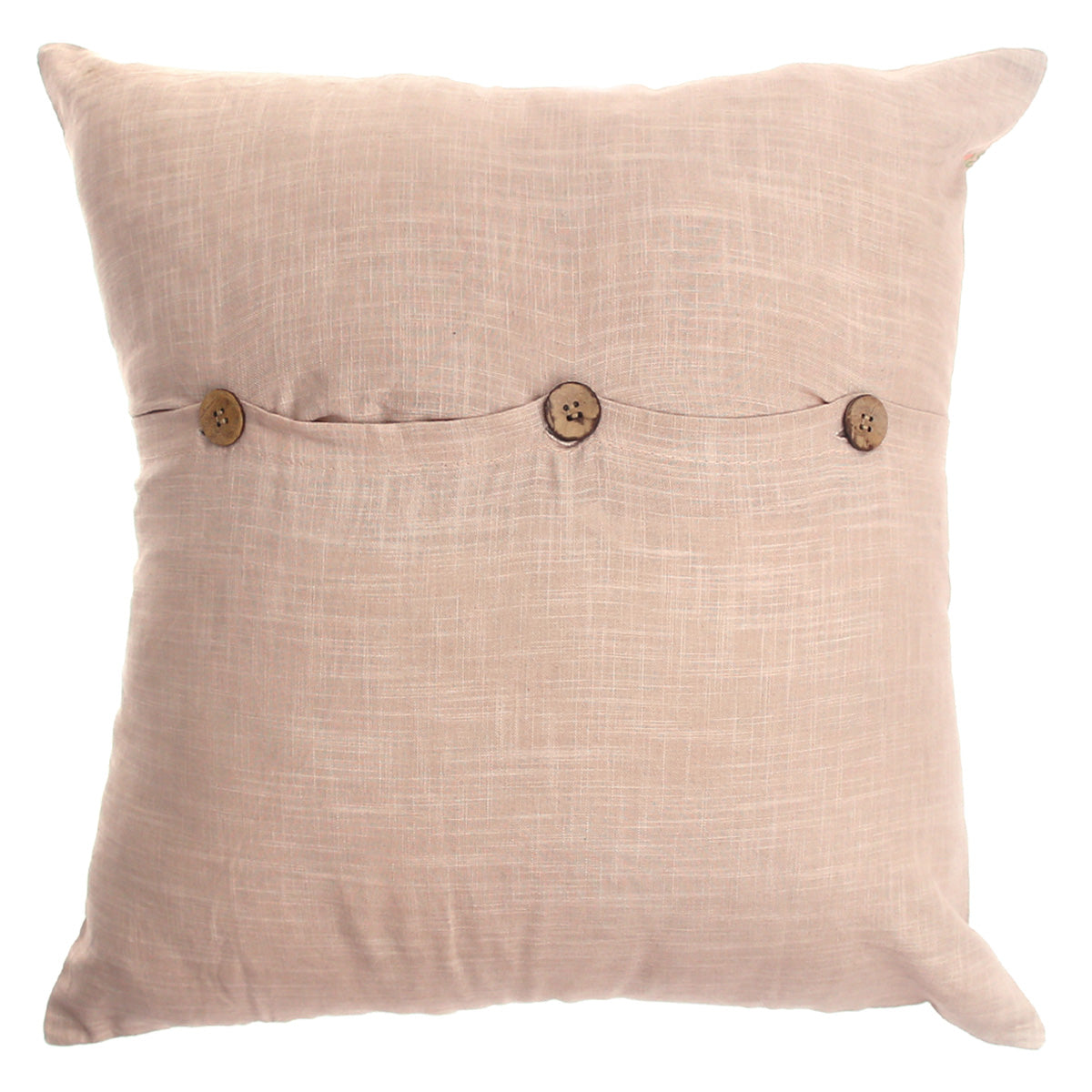 Noor Bagh Cotton Cushion Cover – 20x20 Inch Ethnic Motif Pastel Throw Pillow Case - Habitt