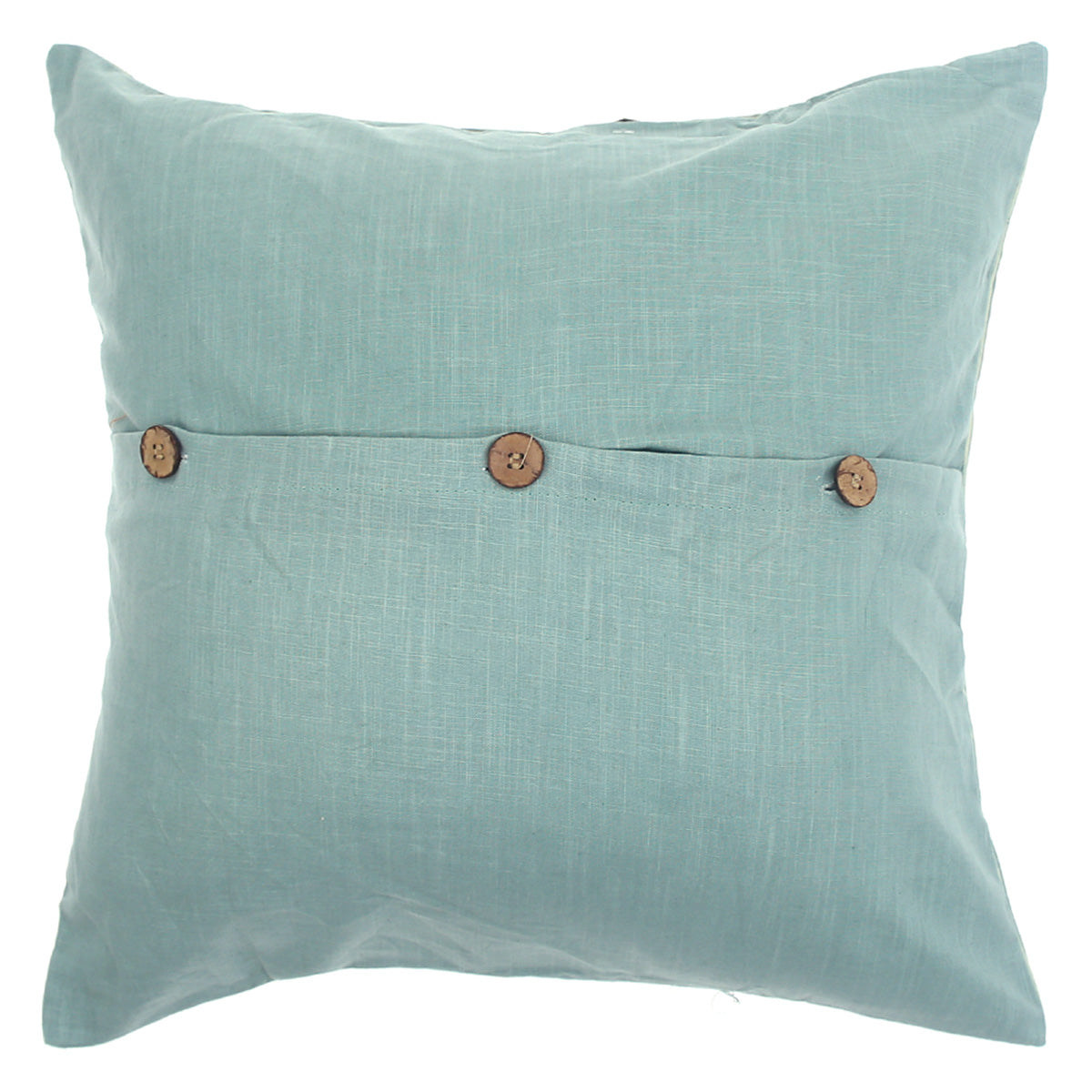 Noor Jaal Cotton Cushion Cover – 18x18 Inch Square Vintage Block Print Throw Pillow - Habitt