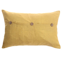 Zareen Cushion Cover 12x18 – Yellow Floral Block Print Cotton Lumbar Pillow - Habitt