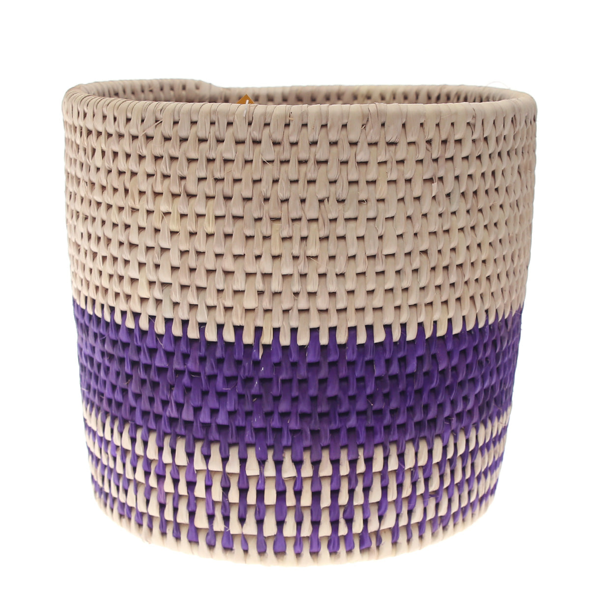 Handwoven Blue & White Dustbin Basket – 10x10 cm (UC-B-08) - Habitt
