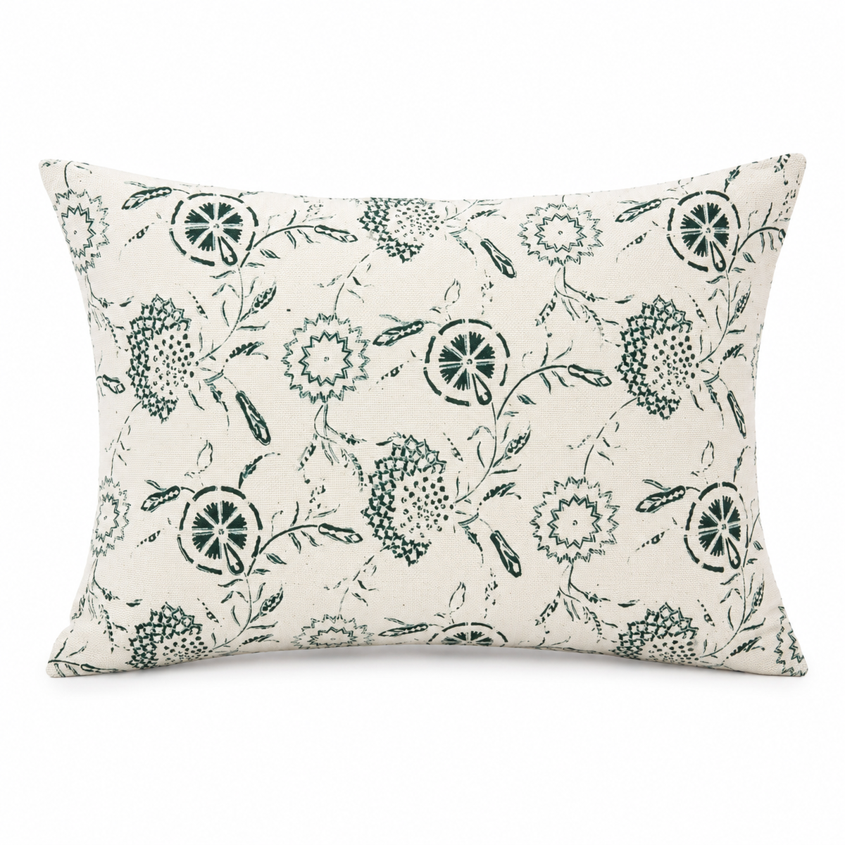 Floral Jaal Cushion Cover – 12 x 18 Inch, Neutral Beige