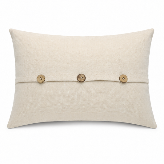 Floral Jaal Cushion Cover – 12 x 18 Inch, Neutral Beige