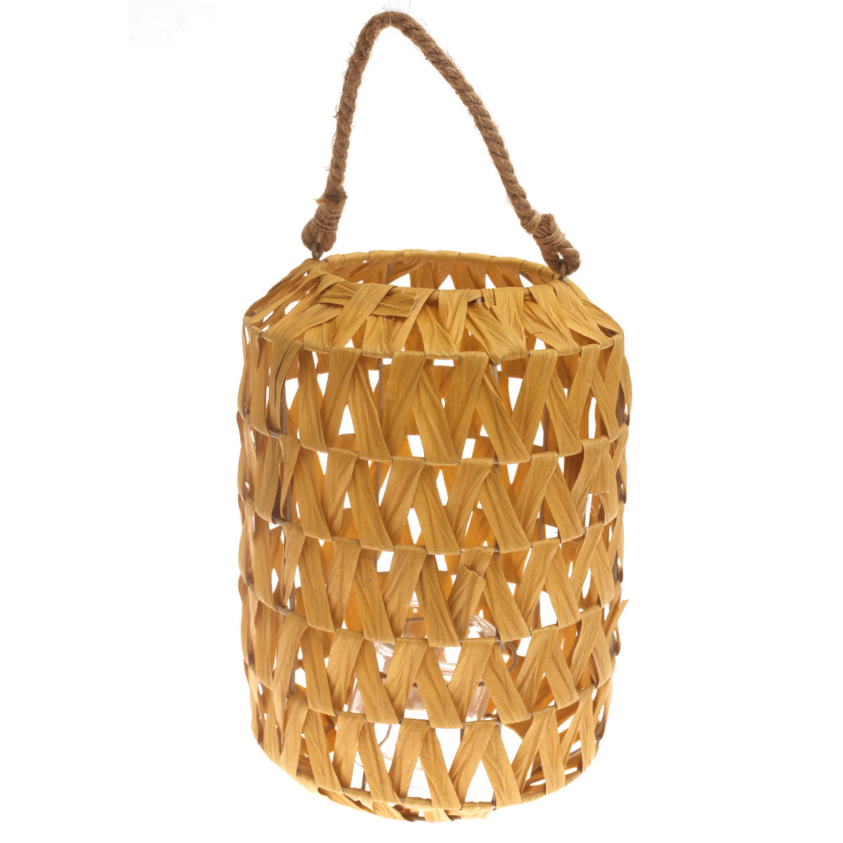 Handwoven Hanging Lantern – Large Natural Bamboo Design - Habitt