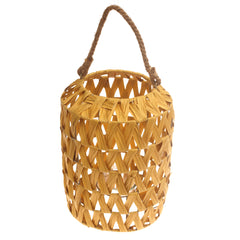 Handwoven Hanging Lantern – Large Natural Bamboo Design - Habitt