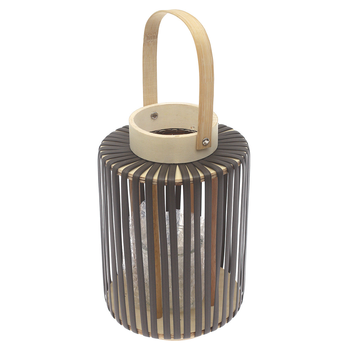 Black Hanging Lantern Medium 11 Inch | Bamboo & Glass Decorative Candle Lantern - Habitt